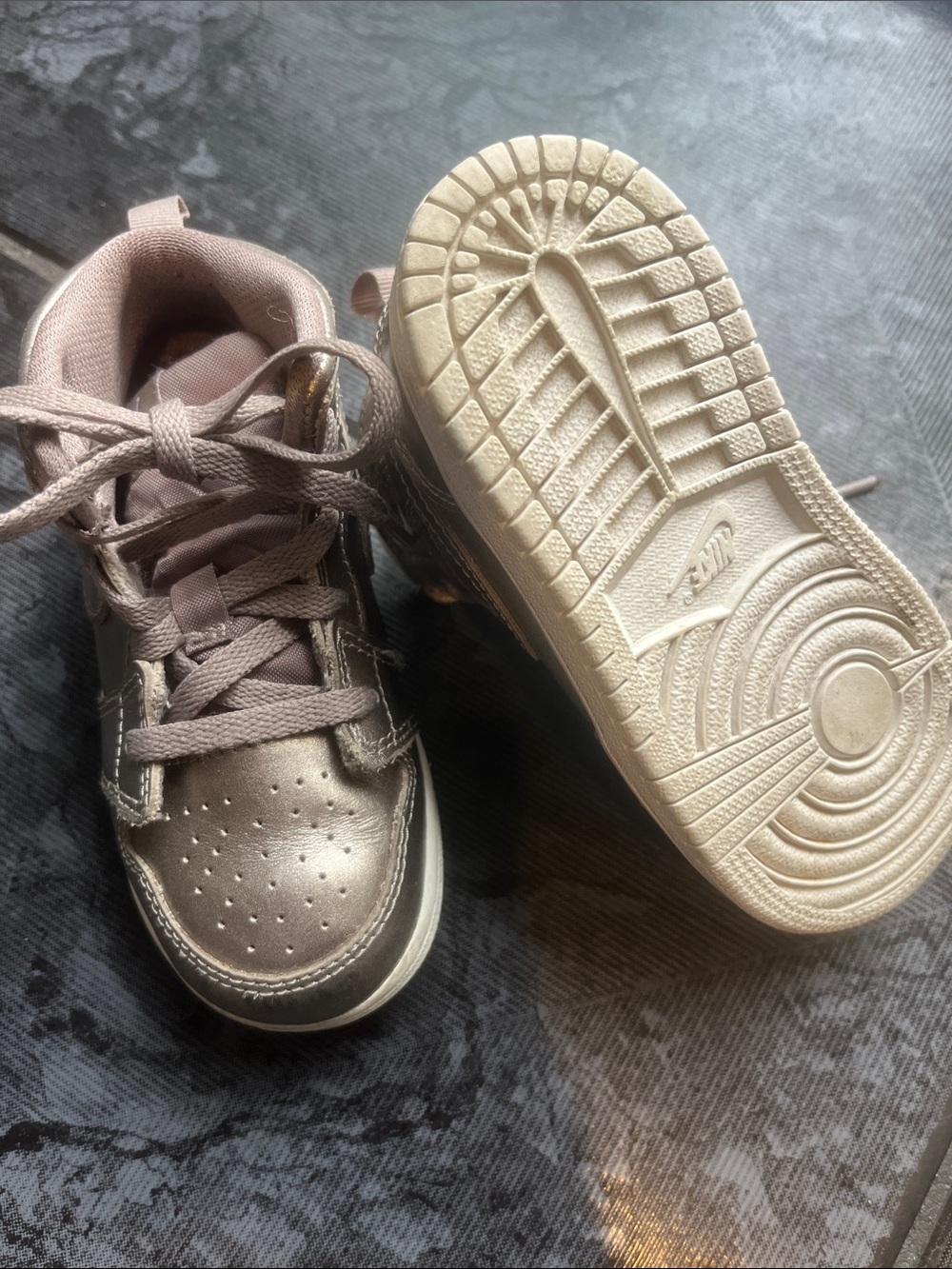 Nike Kids Metallic Pewter High-Top Sneakers